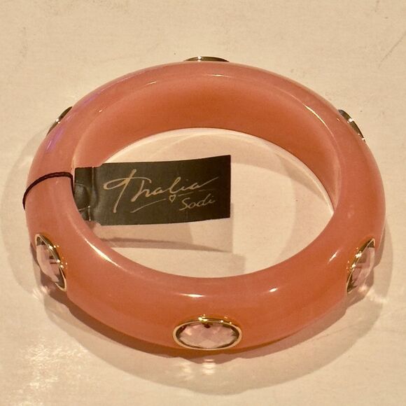 Thalia Sodi Pink Bangle Bracelet with Crystals - Picture 4 of 5
